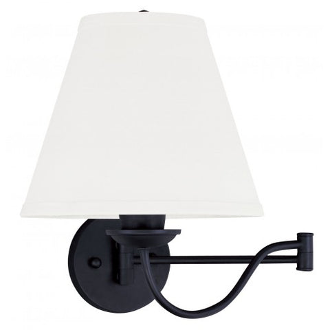 Livex Lighting Ridgedale 1 Light Black Swing Arm Wall Lamp