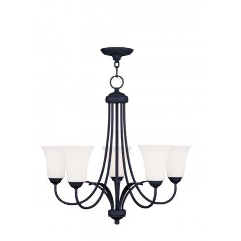 Livex Lighting Ridgedale 5 Light Black Chandelier