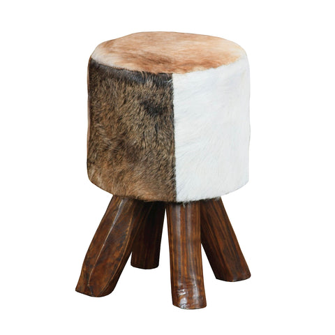 Ilford Small Round Mahogany Stool With Natural Stain Finish