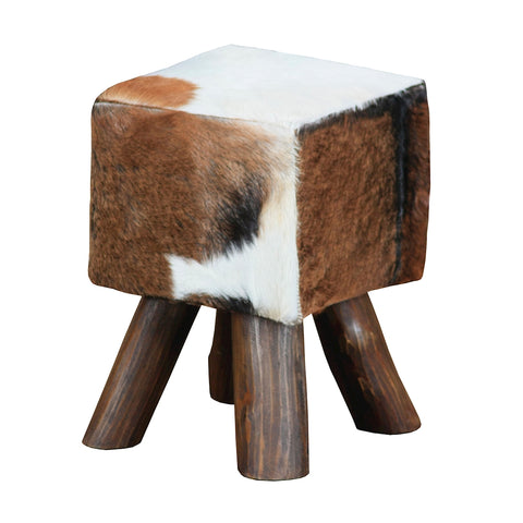 Ilford Small Square Mahogany Stool With Natural Stain Finish