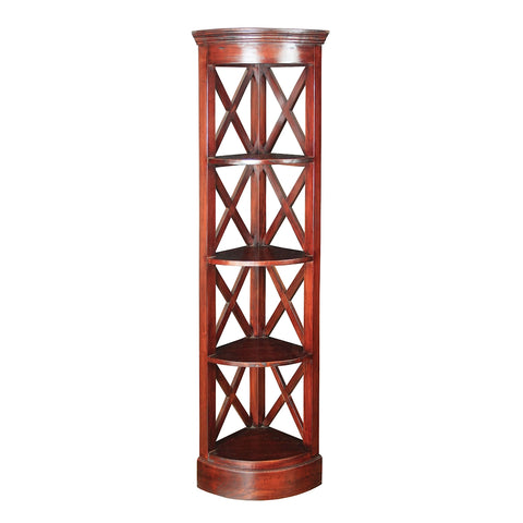 Galloway Corner Shelves In Mahogany Stain Finish