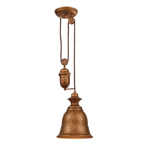 Farmhouse 1 Light Adjustable Pendant In Bellwether Copper