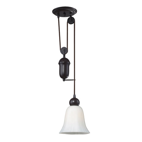 Farmhouse 1 Light Adjustable Pendant In Oiled Bronze