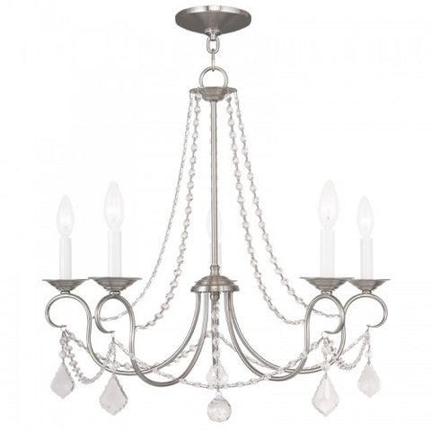 Livex Lighting Pennington 5 Light Brushed Nickel Chandelier