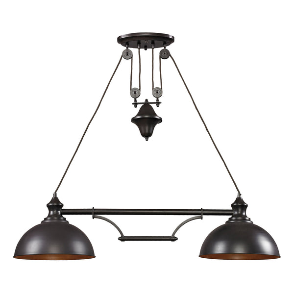Farmhouse 2 Light LED Island In Oiled Bronze