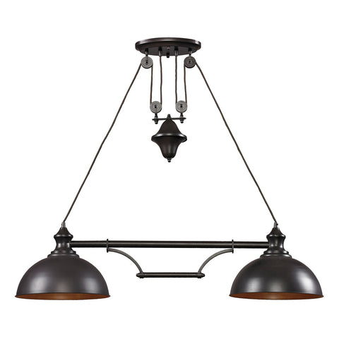 Farmhouse 2 Light LED Island In Oiled Bronze