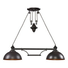 Farmhouse 2 Light LED Island In Oiled Bronze