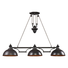Farmhouse 3 Light LED Billiard In Oiled Bronze