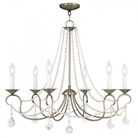 Livex Lighting Pennington 6 Light Antique Brass Chandelier