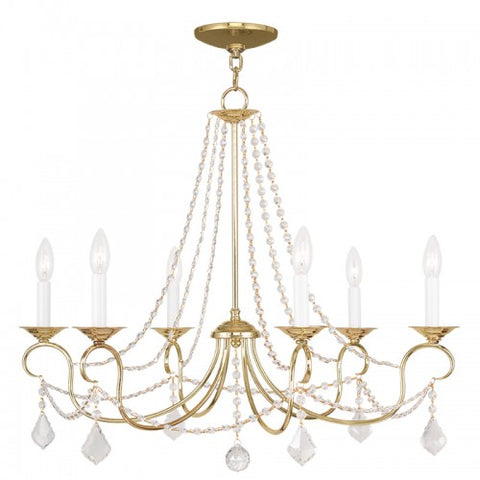 Livex Lighting Pennington 6 Light Polished Brass Chandelier