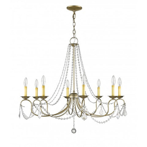 Livex Lighting Pennington 8 Light Antique Silver Leaf Chandelier