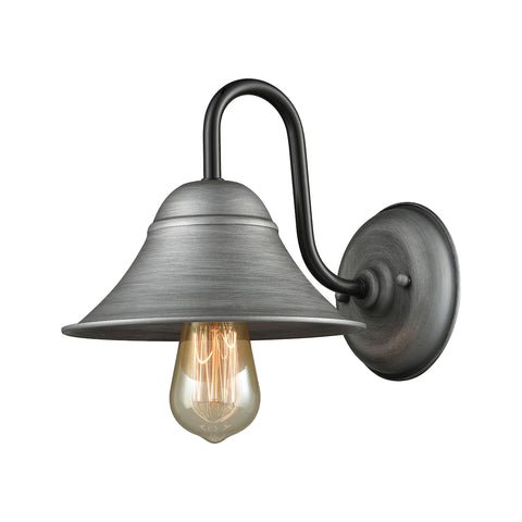 Binghamton 1 Light Wall Sconce In Weathered Zinc And Oil Rubbed Bronze