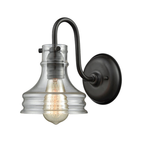 Binghamton 1 Light Wall Sconce In Oil Rubbed Bronze With Clear Glass