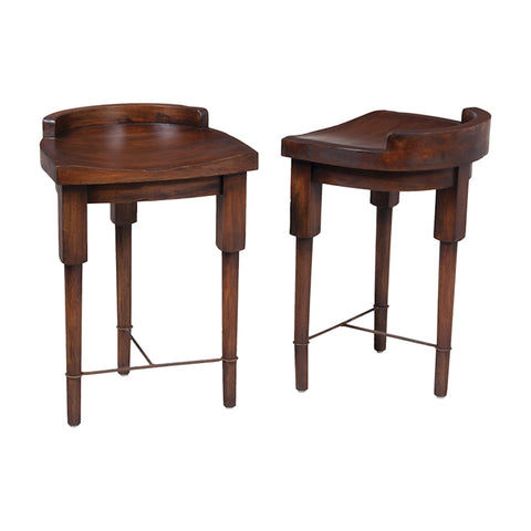 European Farmhouse Counter Stool In Deep Forest Stain