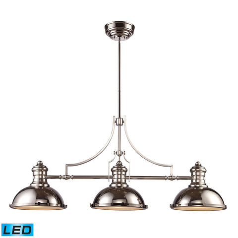 Chadwick 3 Light LED Billiard In Polished Nickel
