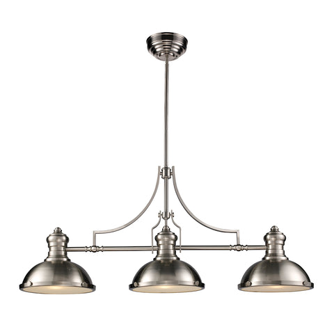 Chadwick 3 Light Billiard In Satin Nickel