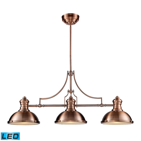 Chadwick 3 Light LED Billiard In Antique Copper
