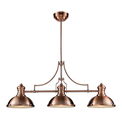 Chadwick 3 Light Billiard In Antique Copper