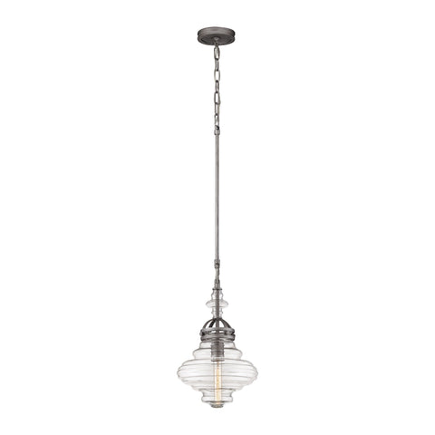 Gramercy 1 Light Pendant In Weathered Zinc
