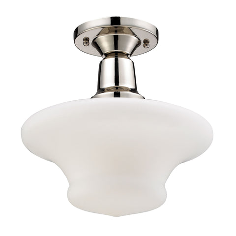 Barton 1 Light Semi Flush in Polished Nickel