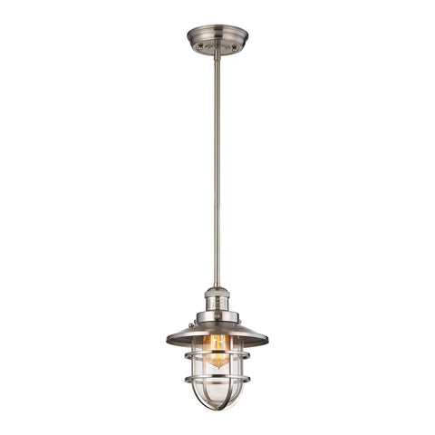 Seaport 1 Light Pendant In Satin Nickel