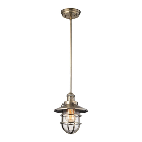 Seaport 1 Light Pendant In Antique Brass