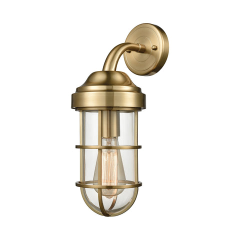 Seaport 1 Light Wall Sconce In Satin Brass
