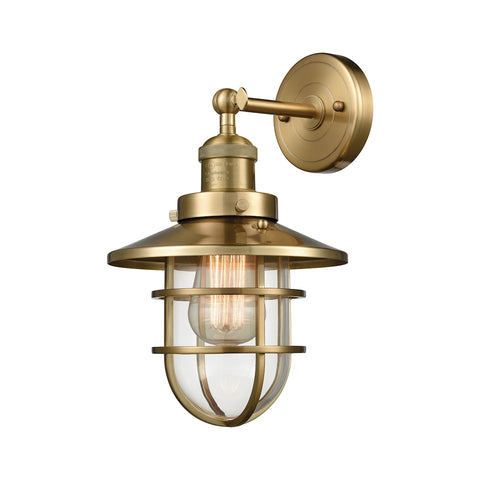 Seaport 1 Light Wall Sconce In Satin Brass