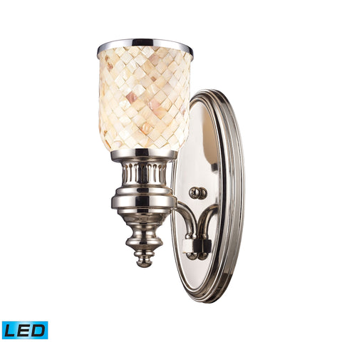 Chadwick 1 Light LED Wall Sconce In Polished Nickel And Cappa Shells