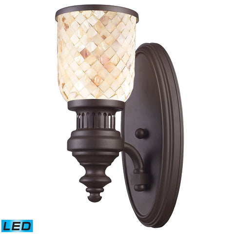 Chadwick 1 Light LED Wall Sconce In Oiled Bronze And Cappa Shells