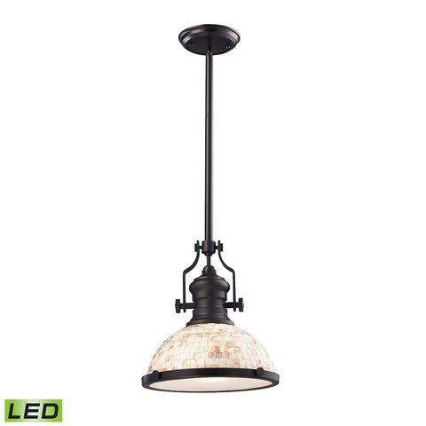 Chadwick 1 Light LED Pendant Oiled Bronze And Cappa Shells