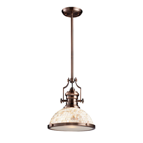 Chadwick 1 Light Pendant Antique Copper And Cappa Shells