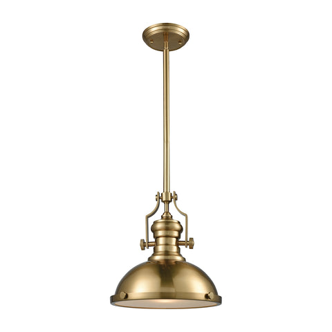 Chadwick 1 Light Pendant In Satin Brass With Frosted Glass Diffuser