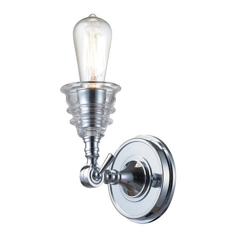 Insulator Glass 1 Light Wall Sconce In Polished Chrome