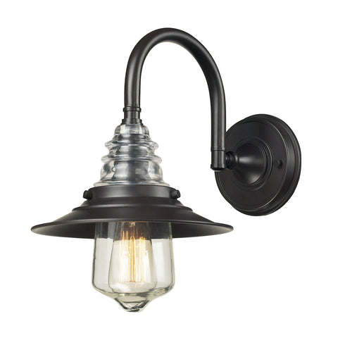Insulator Glass 1 Light Wall Sconce In Oiled Bronze