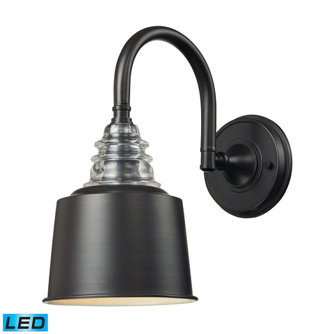 Insulator Glass 1 Light LED Wall Sconce In Oiled Bronze