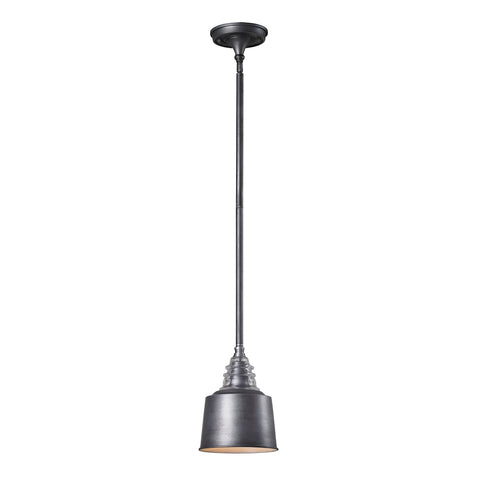 Insulator Glass 1 Light Pendant In Weathered Zinc