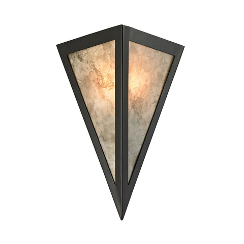 Mica 1 Light Wall Sconce In Oil Rubbed Bronze And Marble Printed Mica