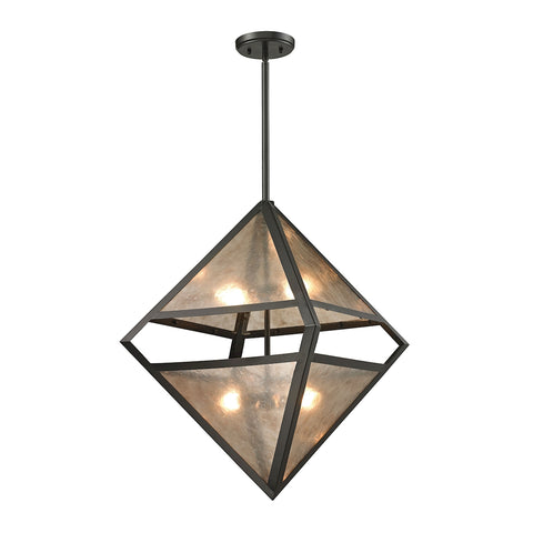 Mica 4 Light Pendant In Oil Rubbed Bronze And Translucent Mica