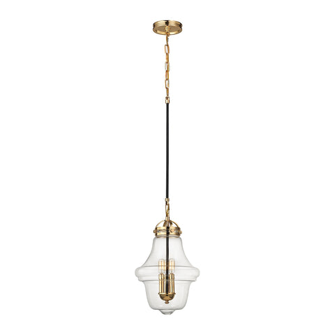 Gramercy 1 Light Pendant In Polished Gold And Oil Rubbed Bronze