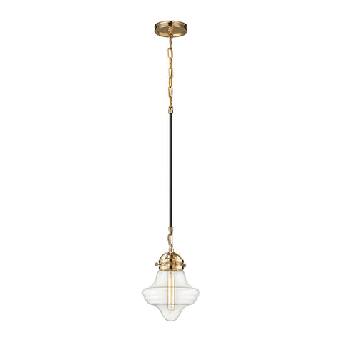 Gramercy 1 Light Pendant In Polished Gold And Oil Rubbed Bronze