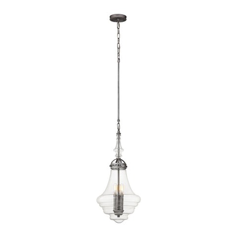 Gramercy 1 Light Pendant In Weathered Zinc