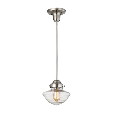 Schoolhouse Pendants 1 Light Pendant In Satin Nickel