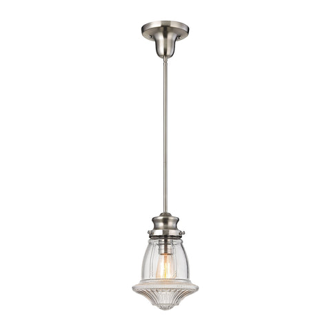 Schoolhouse Pendants 1 Light Pendant In Satin Nickel