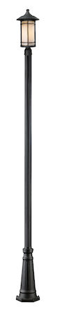 Z-Lite Woodland Outdoor Post Light 527PHB-519P-BK