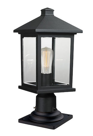 Z-Lite Portland 1 Light Outdoor Pier Mount Light 531PHMR-533PM-BK