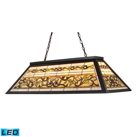 Tiffany Buckingham 4 Light LED Chandelier In Vintage Antique