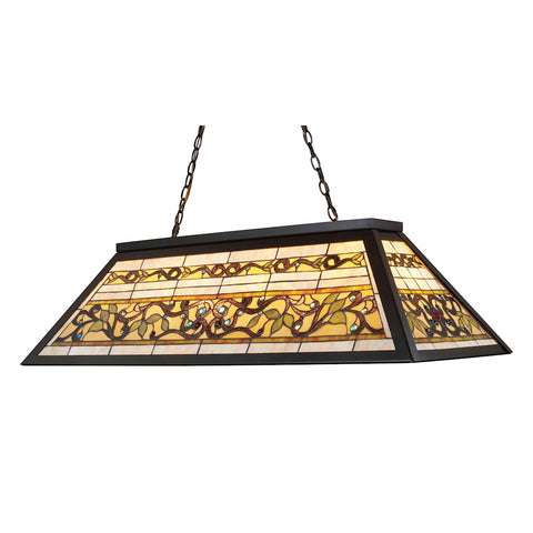 Tiffany Buckingham 4 Light Chandelier In Vintage Antique