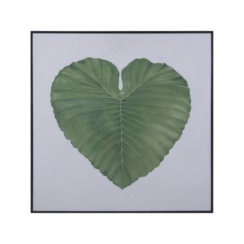 Phuket 46-Inch Hand Painted Canvas Wall Decor with Glass and Solid Mahogany Black Gallery Frame