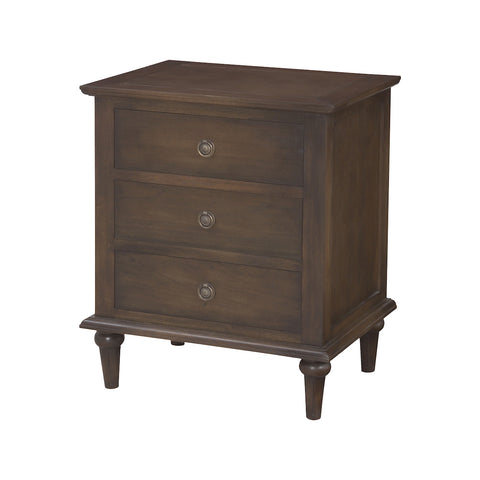 3 Drawer Nightstand In Heritage Grey Stain